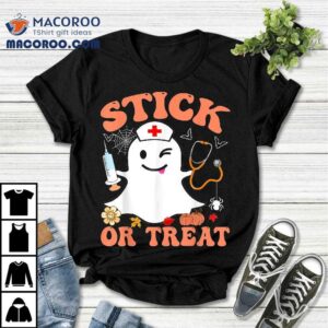 Stick Or Treat Nurse Funny Halloween Costume Shirt