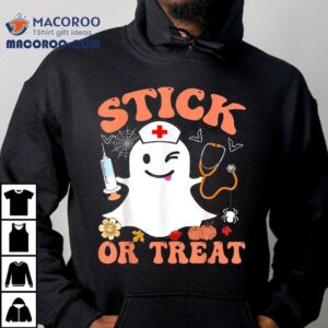 Stick Or Treat Nurse Funny Halloween Costume Shirt