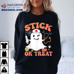 Stick Or Treat Nurse Funny Halloween Costume Tshirt