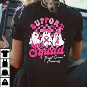 Support Squad Breast Cancer Awareness Cute Ghost Halloween Tshirt