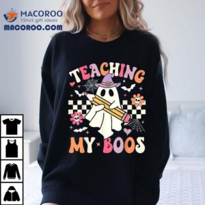 Teaching My Boos Teacher Cute Ghost Groovy Halloween Shirt