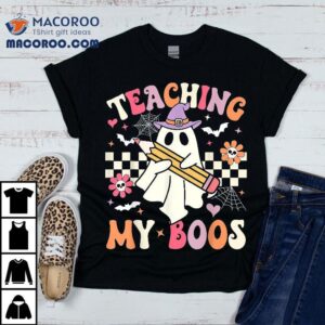 Teaching My Boos Teacher Cute Ghost Groovy Halloween Shirt