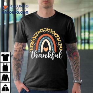 Thankful Thanksgiving Rainbow Leopard Print 2024 Shirt