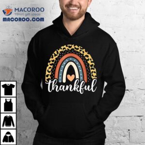 Thankful Thanksgiving Rainbow Leopard Print 2024 Shirt