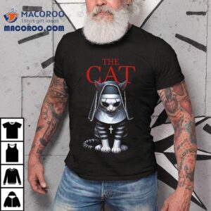 The Cat Funny Halloween Horrors Movie Parody Black Tshirt