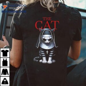 The Cat Funny Halloween Horrors Movie Parody Black Tshirt