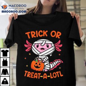 Trick Or Treat A Lotl Axolotl Halloween Costume Toddler Kids Shirt