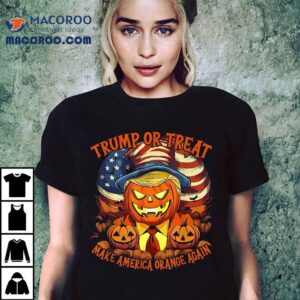 Trumpkin Or Treat Make Halloween Great Again Usa Flag Shirt