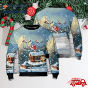 Us Air Force 96th Airlift Squadron Minnesota Flying Vikings Lockheed C-130 Hercules Christmas Sweater