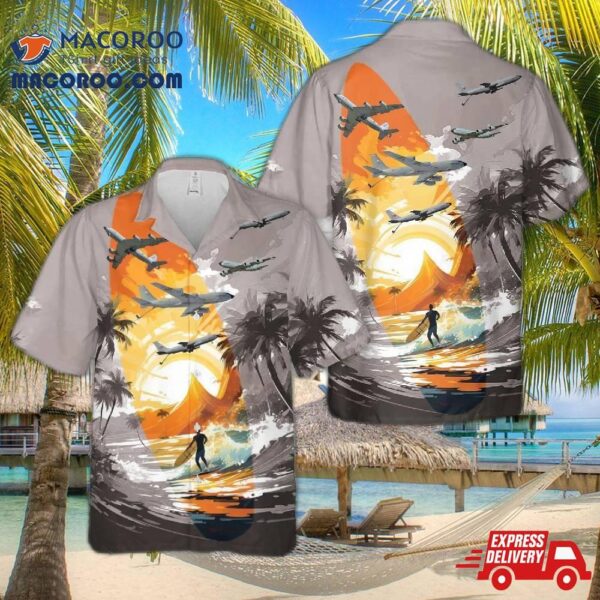 Us Air Force Boeing Kc-135 Stratotanker “beach Night” Hawaiian Shirt