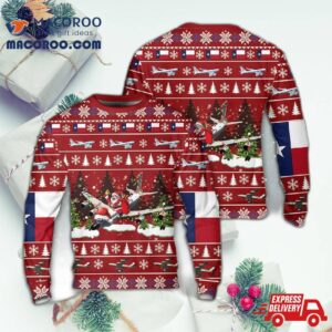 Us Air Force Rc-135 Aircraft And Texas Flag Christmas Sweater