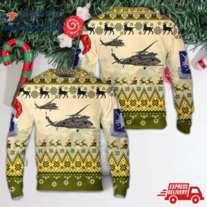 Us Army 160th Soar Mh-60k Black Hawk Christmas Aop Sweater