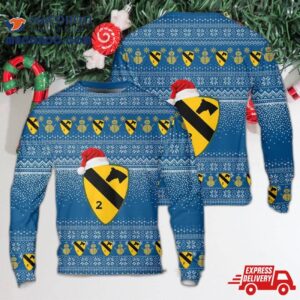 Us Army 2nd Brigade Combat Team, 1st Cavalry Division Black Jack Christmas Aop Sweater