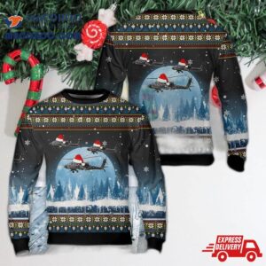 Us Army Boeing Ah-64 Apache Christmas Aop Sweater