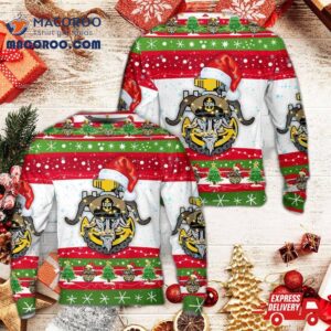 Us Navy Chief With Goat Head Anchor Christmas Sweater