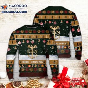 Us Navy Master Chief Anchor Christmas Aop Sweater