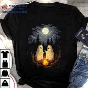 Vintage Ghost Camping Campfire Gothic Halloween Shirt