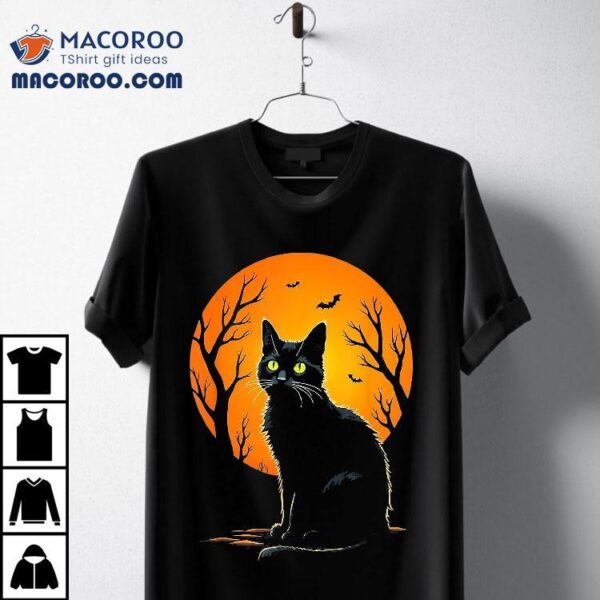 Vintage Scary Halloween Cat Costume Retro Shirt