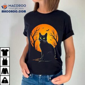 Vintage Scary Halloween Cat Costume Retro Tshirt