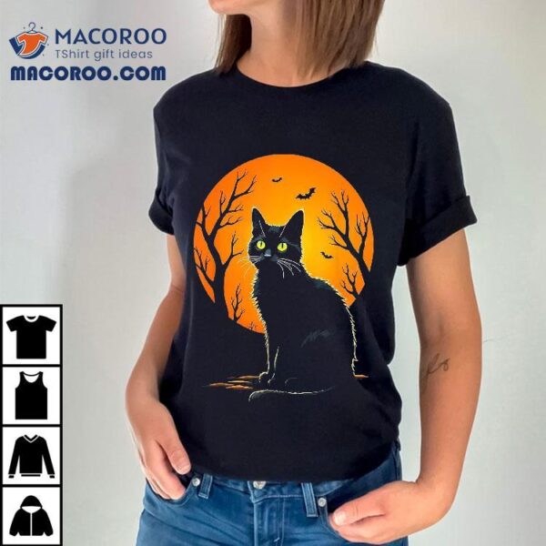 Vintage Scary Halloween Cat Costume Retro Shirt