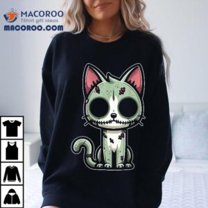 Zombie Cat Halloween Cartoon Design For Lovers Shirt