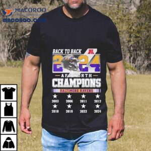 Baltimore Ravens Afc North 2024 Champions Back To Back For Fans Shirt