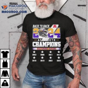 Baltimore Ravens Afc North Champions Back To Back For Fans Tshirt