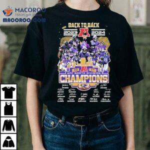 Baltimore Ravens Back To Back 2023-2024 Afc Division Champion Signatures Shirt 3 Baltimore Ravens Back To Back Afc Division Champion Signatures Tshirt