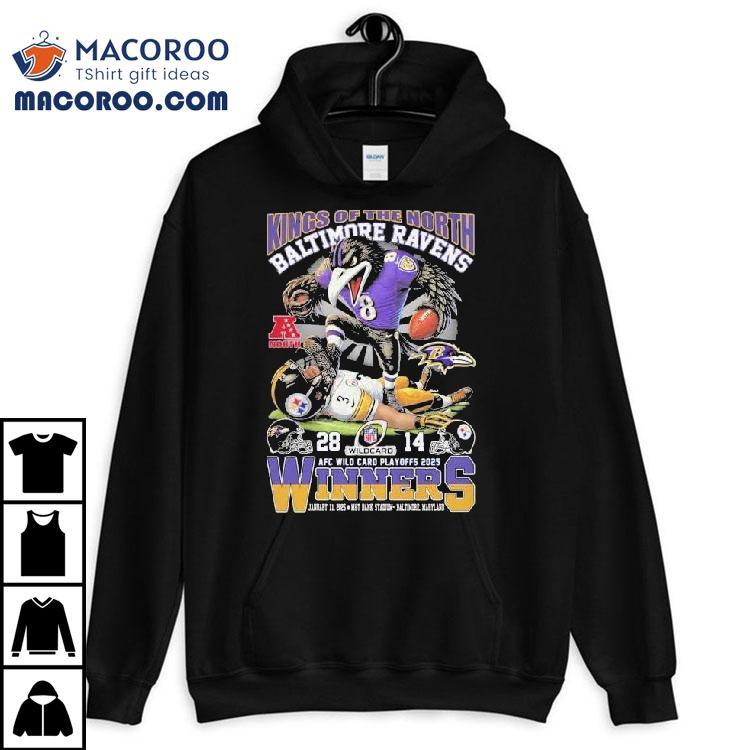 Baltimore Ravens Pittsburgh Slers Kings Of The North Afc Wild Card Playoffs 2025 Winners Nfl Mascot Shirt Baltimore Ravens Pittsburgh Slers Kings Of The North Afc Wild Card Playoffs 2025 Winners Nfl Mascot Shirt