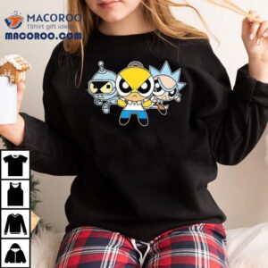 Bender Homer And Rick The Powerpuff Girls Tshirt