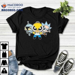 Bender Homer And Rick The Powerpuff Girls Tshirt
