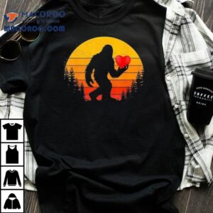 Bigfoot Heart Valentines Retro Shirt Bigfoot Heart Valentines Retro Shirt
