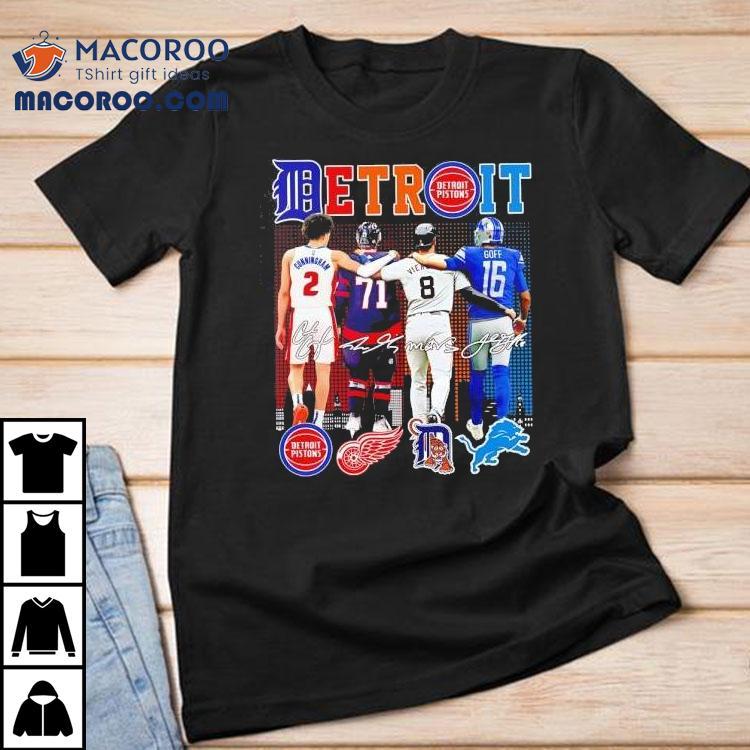 Detroit Pistons Red Wings Tigers And Lions Sport Teams Signatures Shirt Detroit Pistons Red Wings Tigers And Lions Sport Teams Signatures Shirt