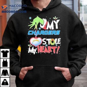 My Los Angeles Chargers The Grinch Stole My Heart Hand Christmas Shirt