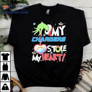 My Los Angeles Chargers The Grinch Stole My Heart Hand Christmas Tshirt