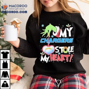 My Los Angeles Chargers The Grinch Stole My Heart Hand Christmas Tshirt