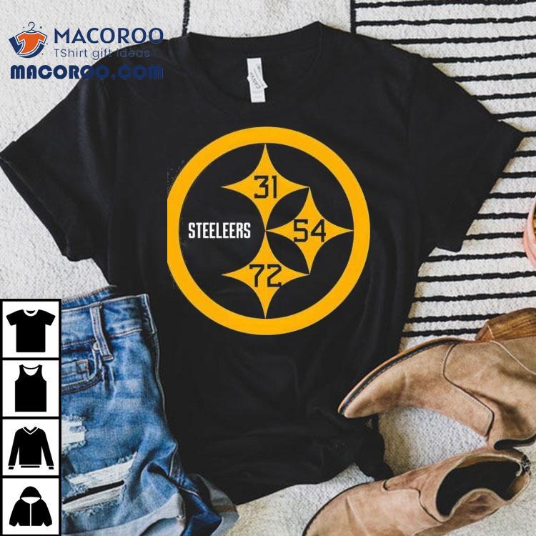 Pittsburgh Slers 31 Beanie Bishop Jr. 54 Zach Frazier 72 Tykeem Doss Logo Shirt Pittsburgh Slers 31 Beanie Bishop Jr. 54 Zach Frazier 72 Tykeem Doss Logo Shirt