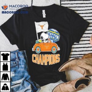 Snoopy And Woodstock Driving Car Texas Longhorns Goodyear Cotton Bowl Classic Champions College Football Playoff Ncaa Season Tshirt