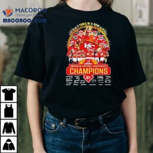 Times In A Row American Football Conference Champions Kansas City Chiefs Tshirt