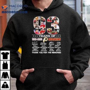 Years Of Redskins Thank You For The Memories Tshirt