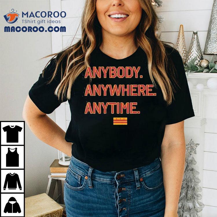Anybody Anywhere Anytime Washington Commanders Football Shirt Anybody Anywhere Anytime Washington Commanders Football Shirt