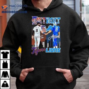 Vierling Detroit Tigers And Goff Detroit Lions City Skyline Signatures Shirt