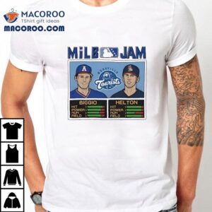 Milb Jam Biggio And Helton Asheville Tourists Baseball Cartoon Tshirt