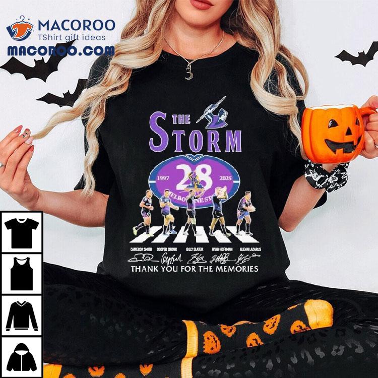 The Melbourne Storm 28th 1997 2025 Thank You For The Memories Road Abbey Signatures Shirt The Melbourne Storm 28th 1997 2025 Thank You For The Memories Road Abbey Signatures Shirt