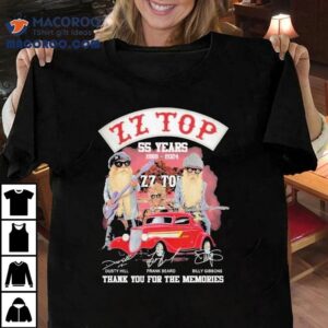 Zz Top 55 Years 1969 2024 Thank You For The Memories Signatures Shirt