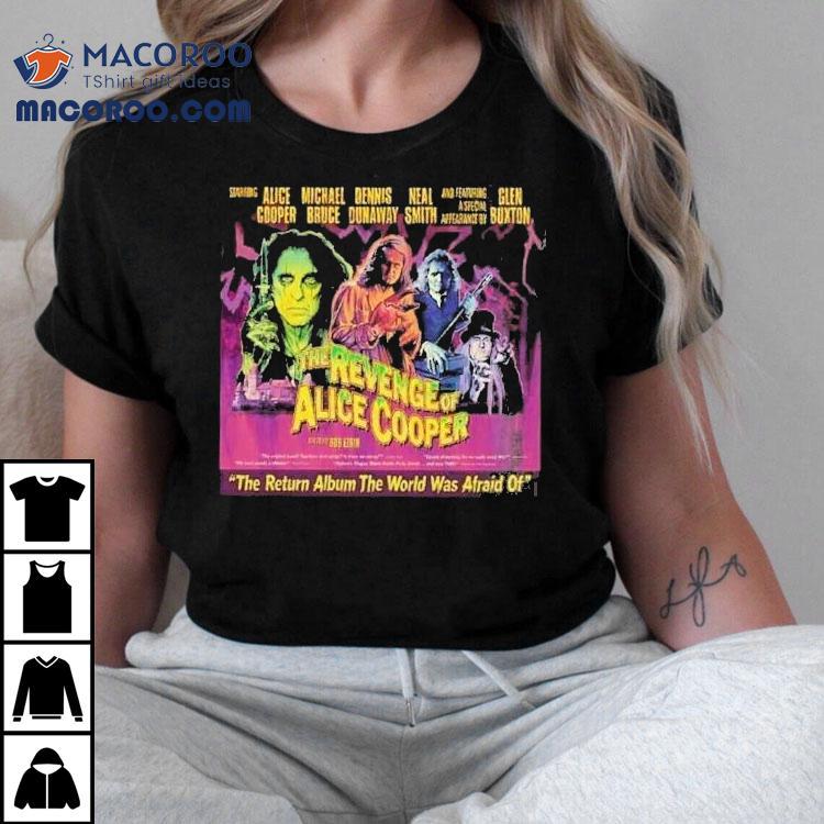 Alice Cooper returns with the feared revenge album t-shirt Alice Cooper returns with the feared revenge album t-shirt