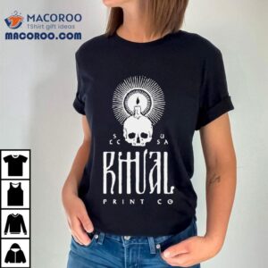 Ancient skull design on trendy ritual t-shirt