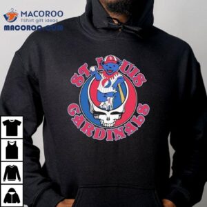 Grateful Dead inspired bear skull design St Louis Cardinals t-shirt