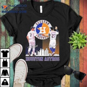 Houston Astros Legends Craig Biggio And Jos Altuve Signature Skyline Tshirt