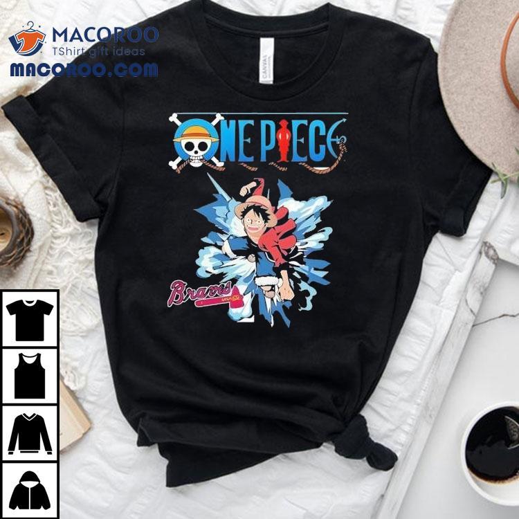 Monkey D Luffy Atlanta Braves anime tshirt Monkey D Luffy Atlanta Braves anime tshirt